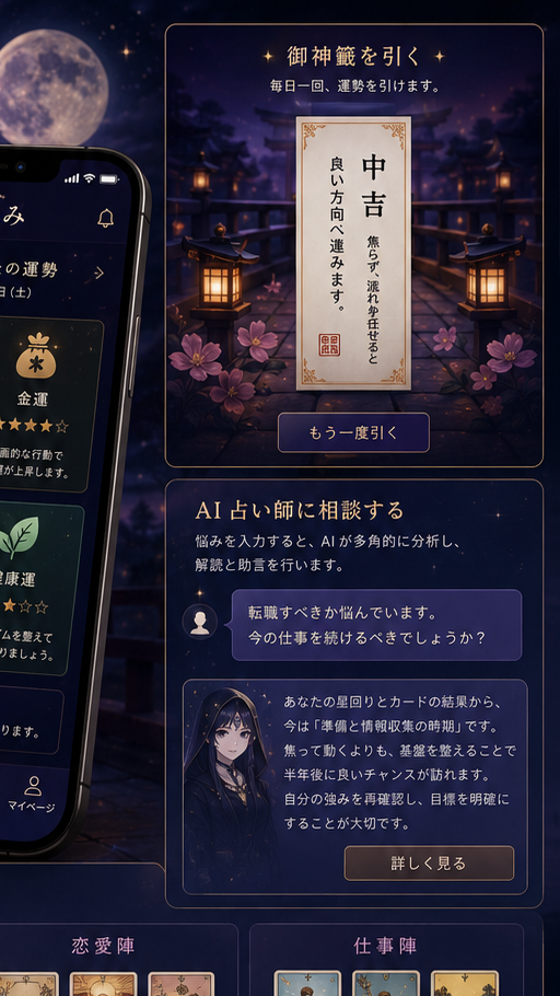 AI占い師とタロット占いの紹介画像